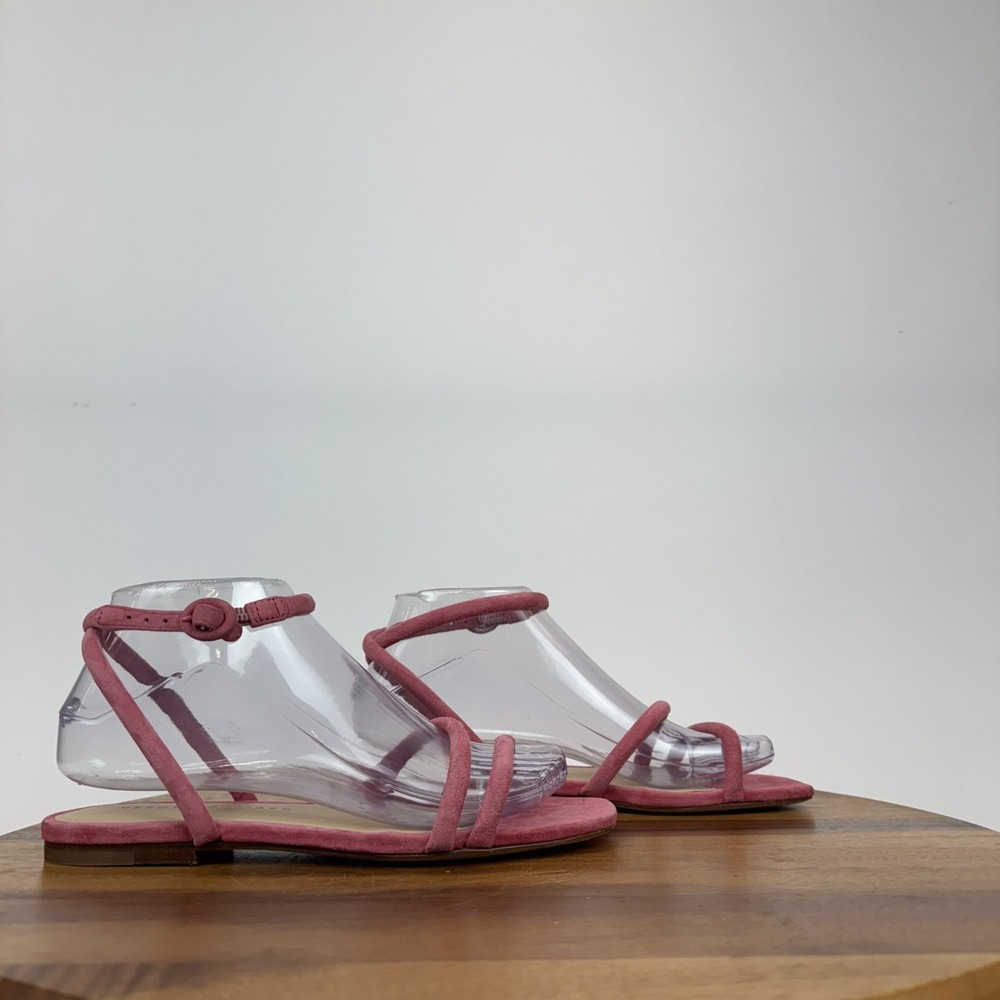 Womens Veronica Beard Maci Pink Suede Strappy‎ Comfort Casual Sandals Size 6 M